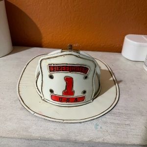 Firefighter and Paramedic helmet home decor rustic vintage look